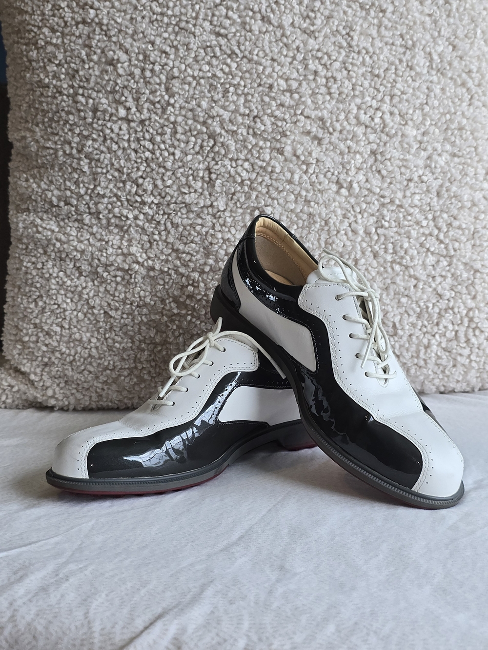 Ecco White and Black Women's Athletic Lace-Up Shoes